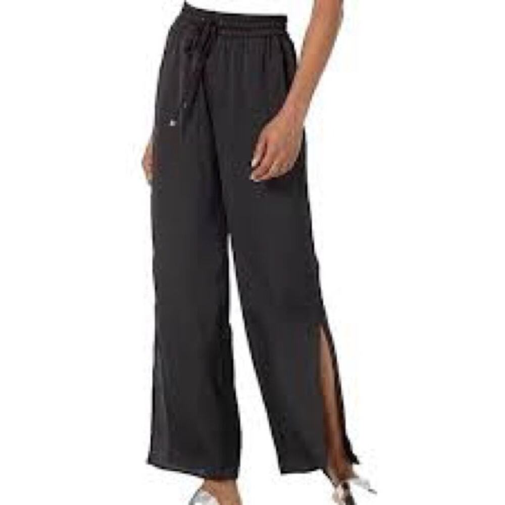 NWT Michael Kors Black Flowing Textured Trousers Size 1X 1007